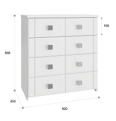 Комод Изабель ИЗ-50К белое дерево