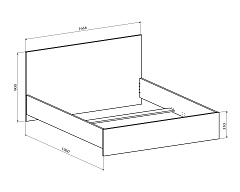 Кровать Виктория ВИ-34 (1600x1900) дуб крафт золотой
