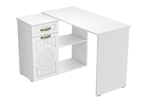 Стол угловой Монблан МБ-74К белое дерево