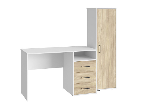 Комплект мебели Оскар ОС-20+ОС-01 белый структурный/блэквуд ячменный