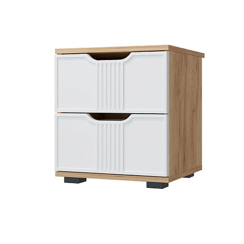 Тумба прикроватная Эмилия ЭЛ-25 дуб крафт золотой/меренга