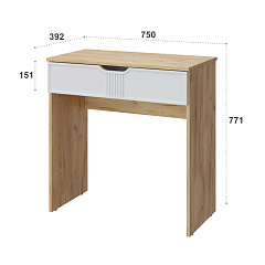 Стол туалетный ЭЛ-36 дуб крафт золотой/меренга