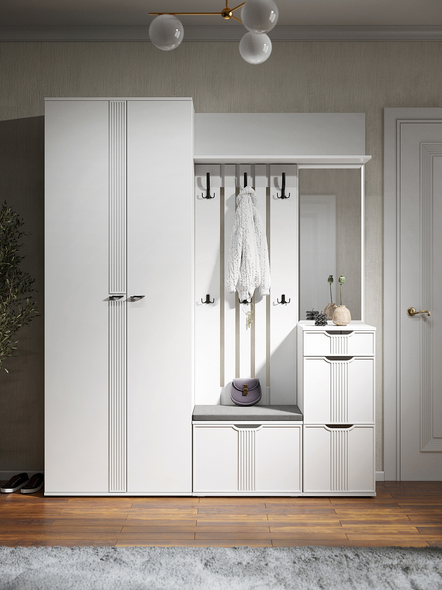 Тумба Эмилия ЭЛ-3 белый структурный/меренга