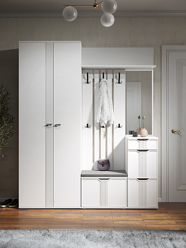 Тумба Эмилия ЭЛ-3 белый структурный/меренга