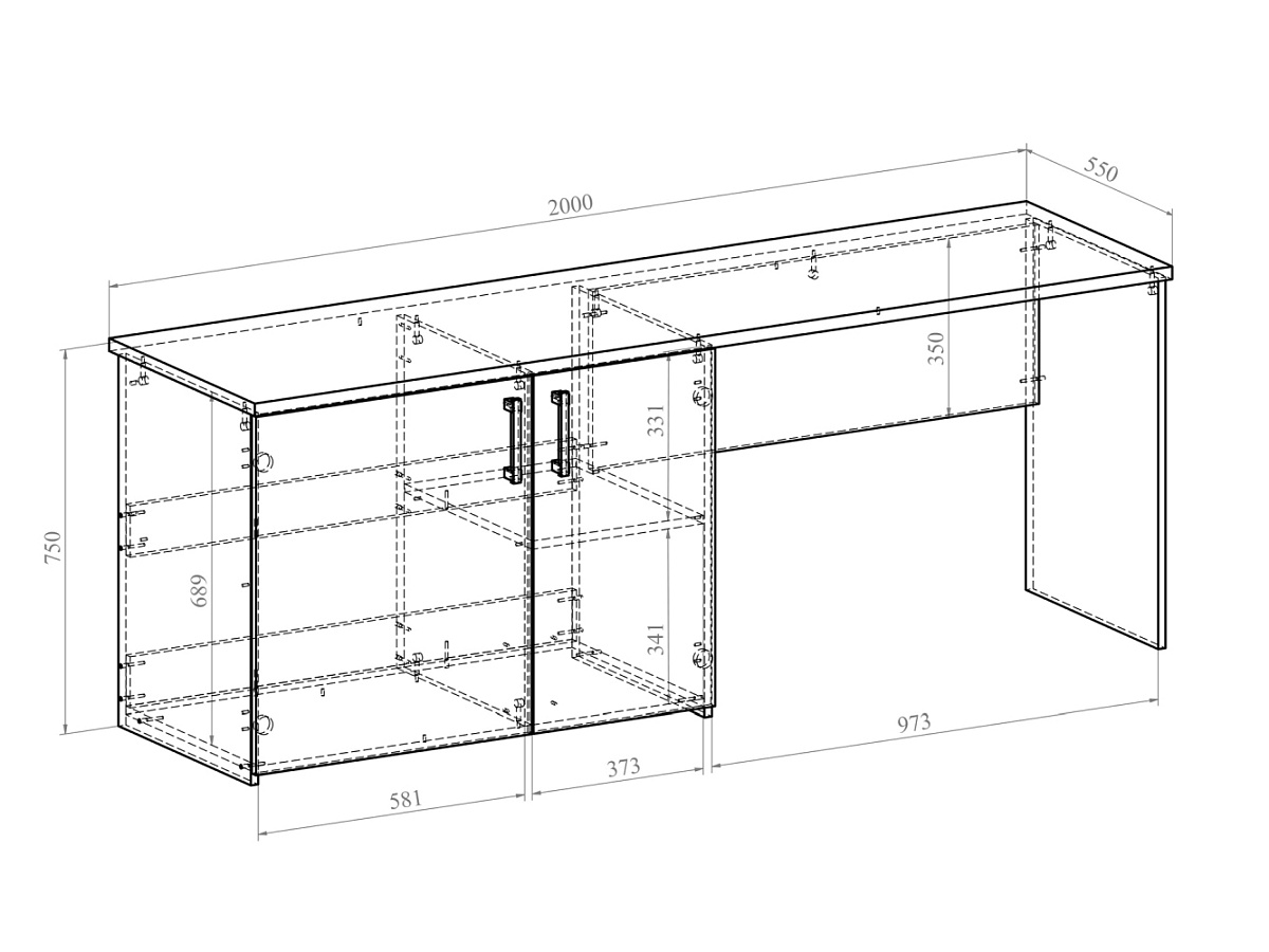 Стол с двойной тумбой под холодильник Виктория ВИ-13 северное дерево светлое