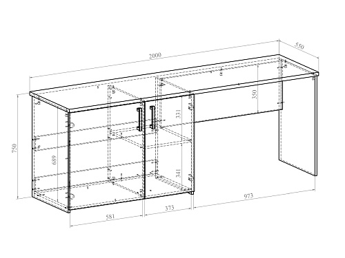 Стол с двойной тумбой под холодильник Виктория ВИ-13 северное дерево светлое