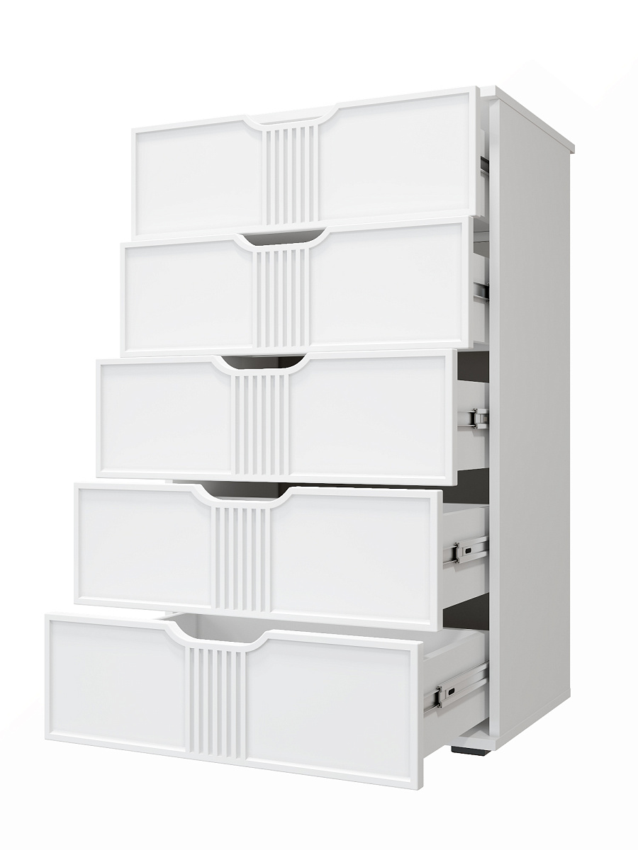 Комод Эмилия ЭЛ-18 белый структурный/меренга