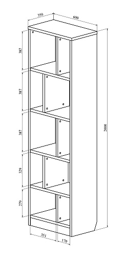 Стеллаж Виктория ВИ-6 дуб крафт золотой