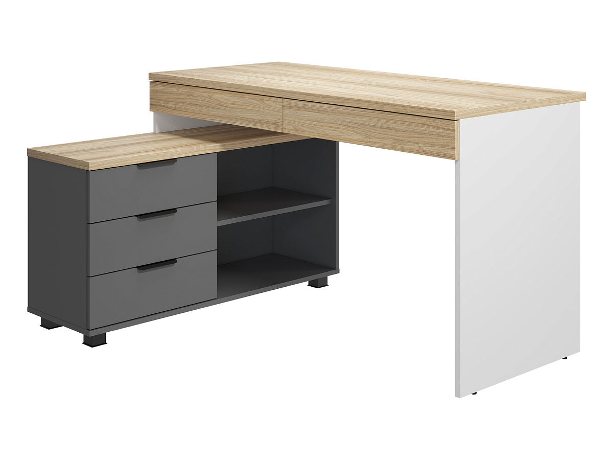 Стол Скайлайт СЛ-21К блэквуд ячменный/графит/белый