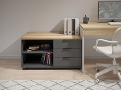 Тумба Скайлайт СЛ-14К (ящики справа) блэквуд ячменный/графит