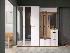 Шкаф для одежды Эмилия ЭЛ-13К комбинированный дуб крафт золотой/меренга