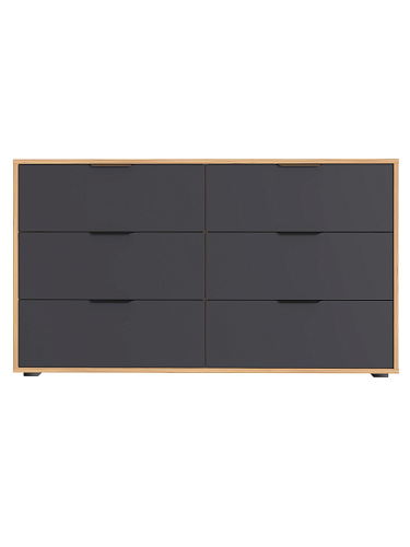 Комод Оптима ОП-16 (1352х426) дуб крафт золотой/графит