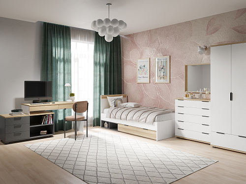 Комод Скайлайт СЛ-11К блэквуд ячменный/белый/меренга