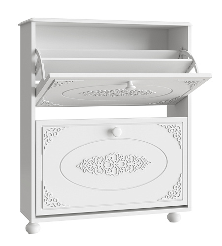 Тумба для обуви (обувница) Ассоль АС-45 белое дерево