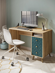 Стол Велламо ВО-17 блэквуд ячменный/морская волна (правый)