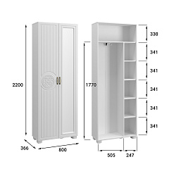 Шкаф комбинированный «Монблан» МБ-21К белое дерево